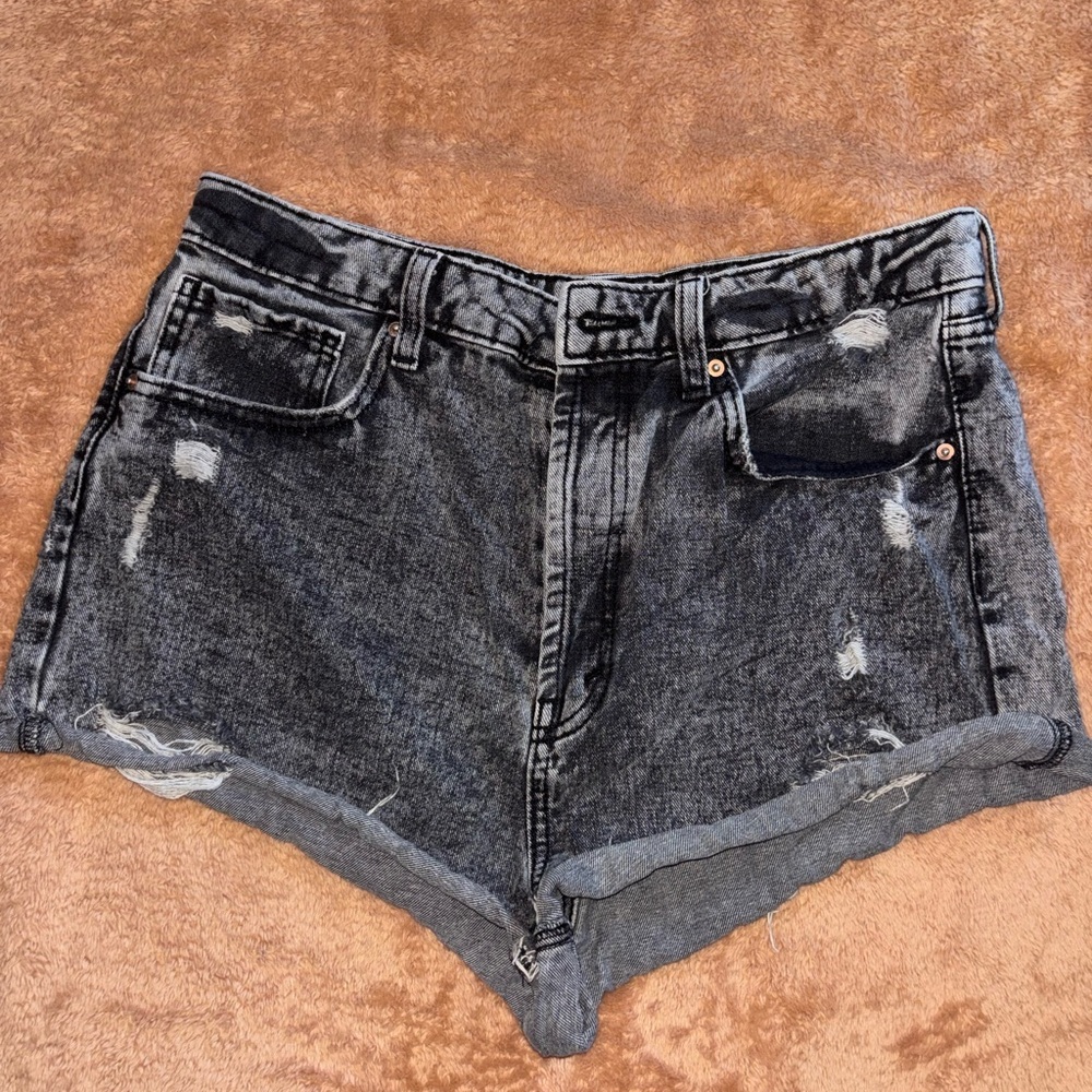 Wild Fable Black Distressed Denim Shorts Size 12